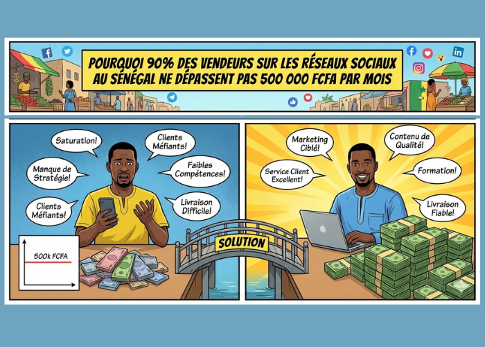 Pourquoi 90% des vendeurs sur les réseaux sociaux au Sénégal ne dépassent pas 500 000 FCFA par mois.