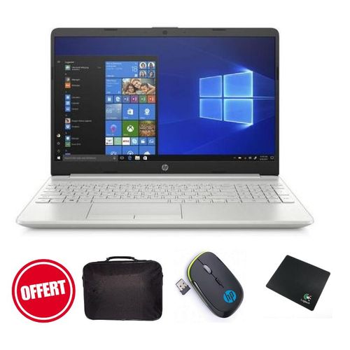 Hp HP-15 DUAL CORE - 256 GO SSD / 4 GB RAM - Ecran 15.6" + Sac, Souris et Tapis