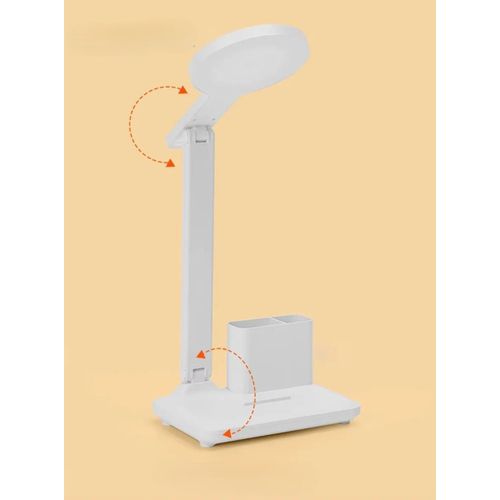 Lampe de Bureau LED Multifonction avec Porte-Lapin y Soporte Smartphone, Recargable USB, 3 Modes d’Éclairage, Blanche