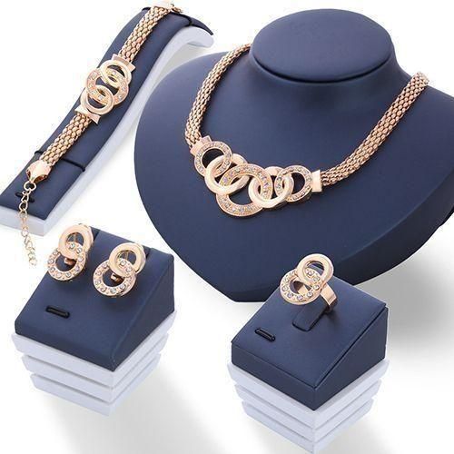 Collier Femmes 4 EN1 + Boucles d'oreilles + Bracelet + Bague