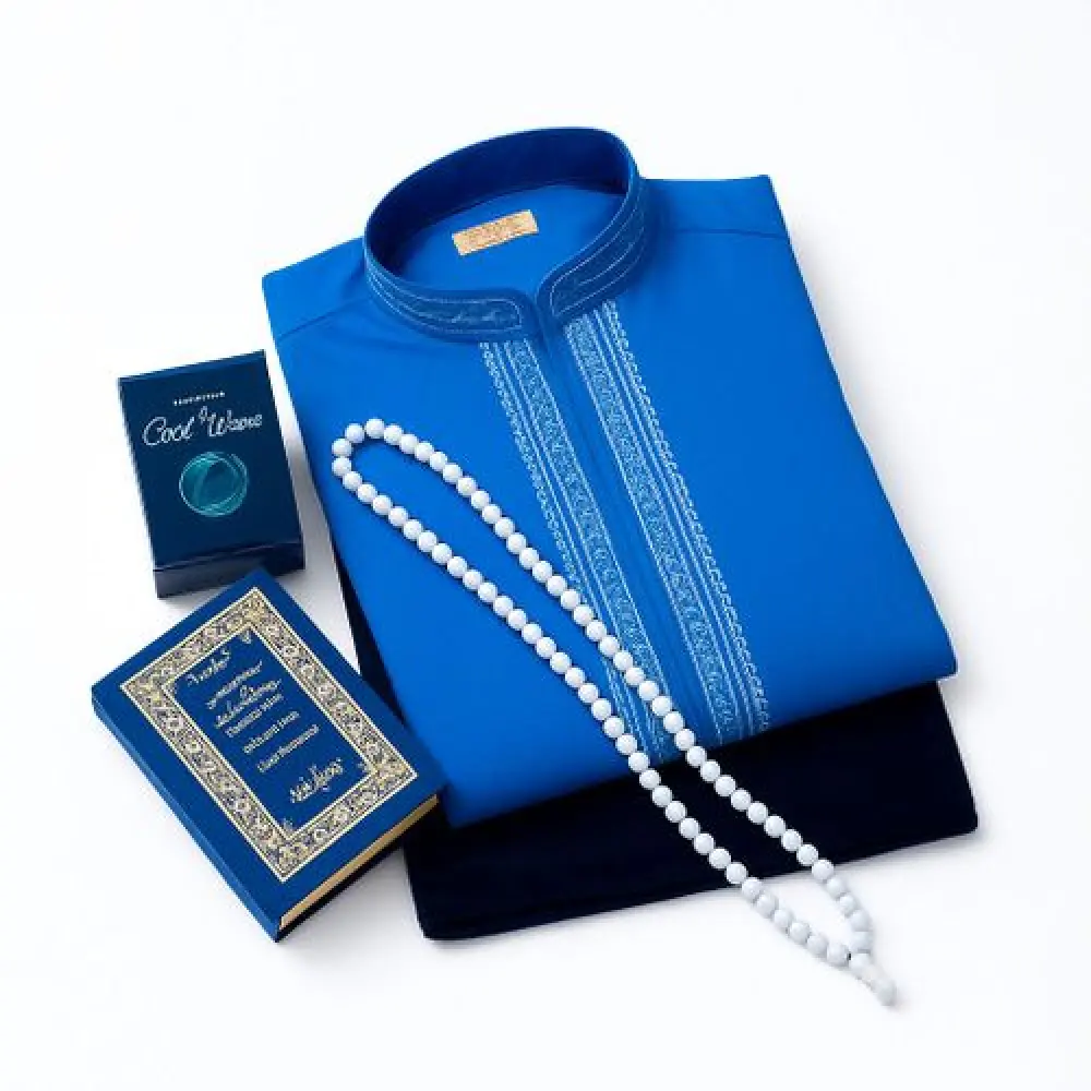 Image Coffret de priére de 6pcs - tapis de priere- parfum - Djalaba - chapelet - stylot - livre citadelle du musulmane